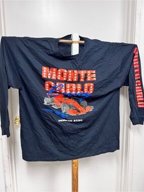 Fashion Nova Navy Long Sleeve Monte Carlo Racing Graphic Tee